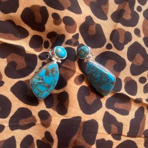 copper turquoise earrings